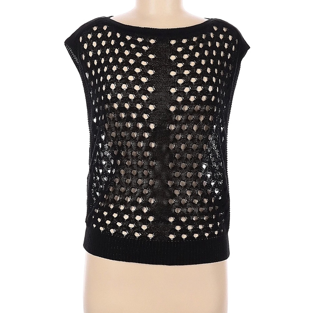 White House Black Market Black Knit Sleeveless Top - sz M